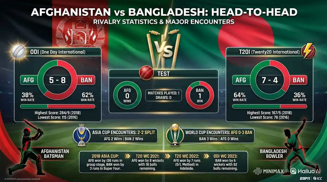 Ban vs Afg Head-to-Head Statistical Comparison