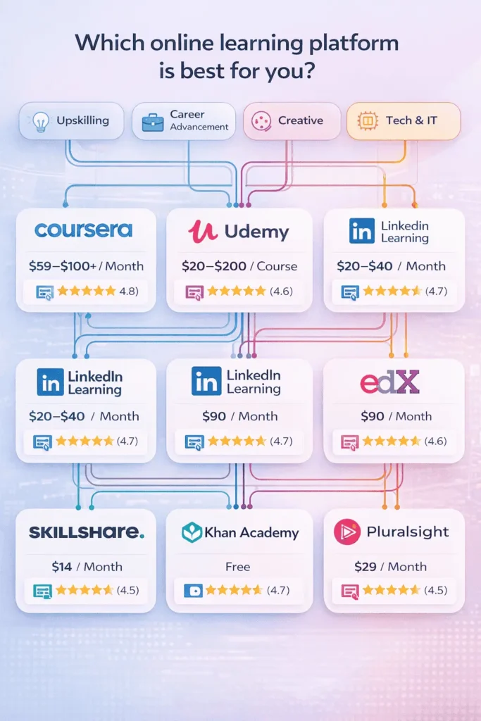 Online Learning Platform Comparison Visual