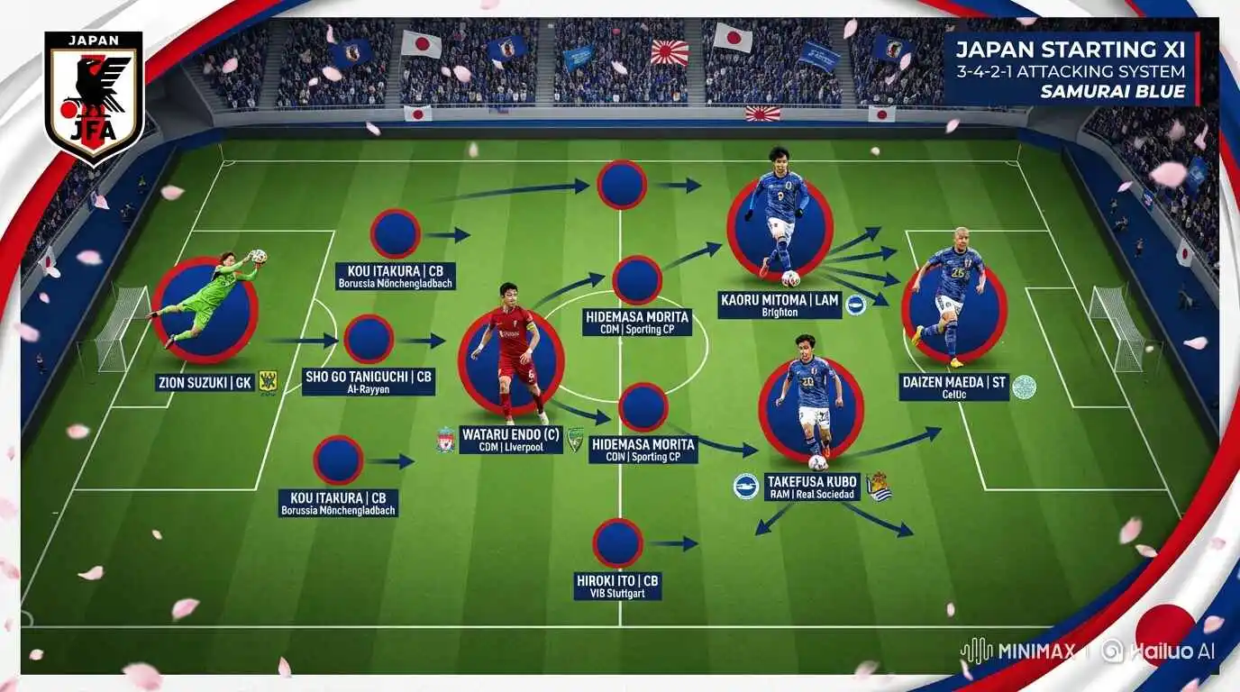 Japan National Football Team Starting Lineup