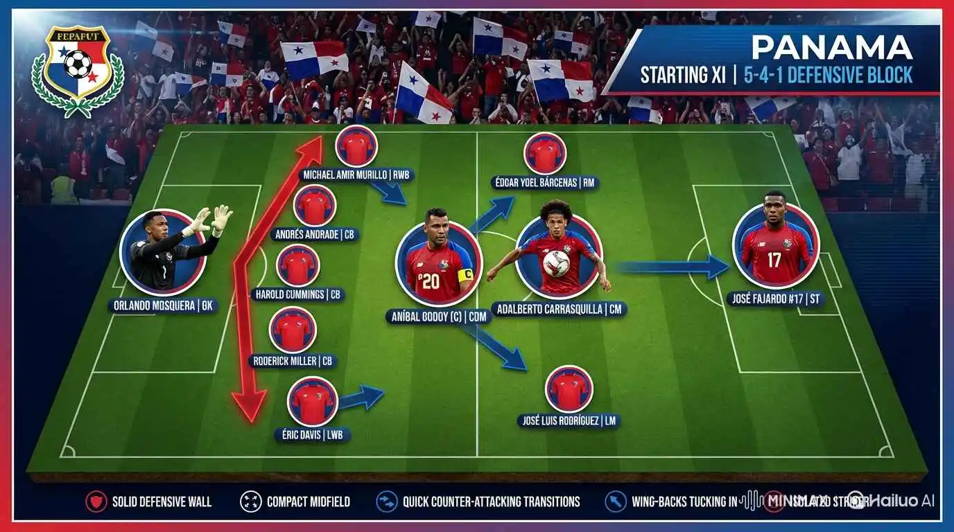Panama National Football Team Starting Lineup